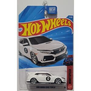 2026 Hot Wheels 2018 Honda Civic Type R White 11/250 Nightspeed 3/10